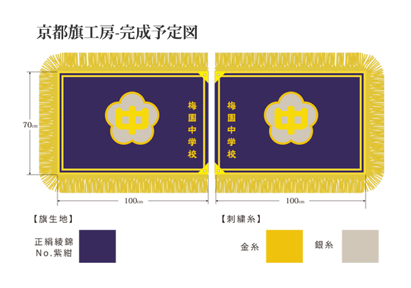 学校旗 デザイン案・完成イメージのご確認