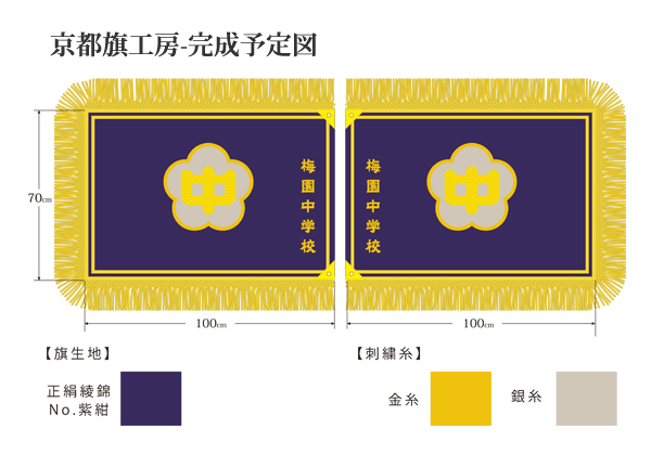 学校旗 着色図案・完成イメージ作成